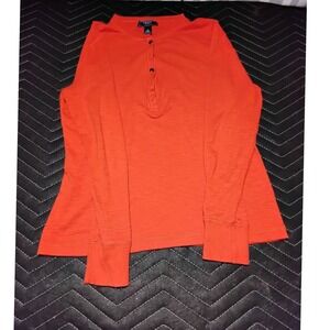 Chaps Kids Orange Long Sleeve Henley Shirt Size M